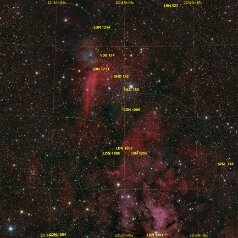 VDB154.SH2-150.in.Cepheus-Grid VDB154, SH2-150 in Cepheus, Redcat71, IMX571C, Gain 0, Offset 100, 94x300s L-extreme 95x300s total 15,8h, iEQ30, Gahberg 20250918-0920