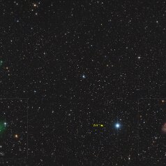 20230221-C2022-U2-ATLAS-bei-M1-Grid C/2022 U2 (ATLAS) period 945 years, M1 Crab Nebula SNR year1054,Takahashi Epsilon 130D, DSPro 2600C, 21x200s Comet + L-extreme 12x300s M1 ASA DDM85