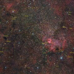 M39-and-SH2-124-Grid SH2-124, M39 in Cygnus, Redcat71, IMX571C, Gain 0, Offset 100 30x300s L-extreme 30x300s total 5h each panel, iEQ30, Gahberg 20240728-0815