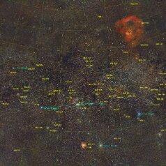 Nebula-in-Cassiopeia-Grid Nebula in Cassiopeia; Canon EOS6Da EF200 ISO1600; Mosaik 6 Panel; each 125min; iEQ30Pro; Gahberg 20231108-1230