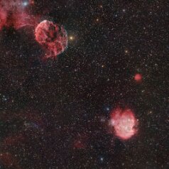 IC443 & NGC2174 Mosaic IC443 & NGC2174 Mosaik, Redcat71, IMX571C, Gain 0, Offset 100, 50x300s L-extreme 217x300s total 22h each panel, iOpron HAE43, Gahberg 20260118-0306